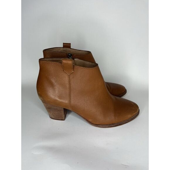 Madewell Brown Leather Side Zip Ankle Heel Booties Boots Women Sz 10M US/41EU - Picture 5 of 11